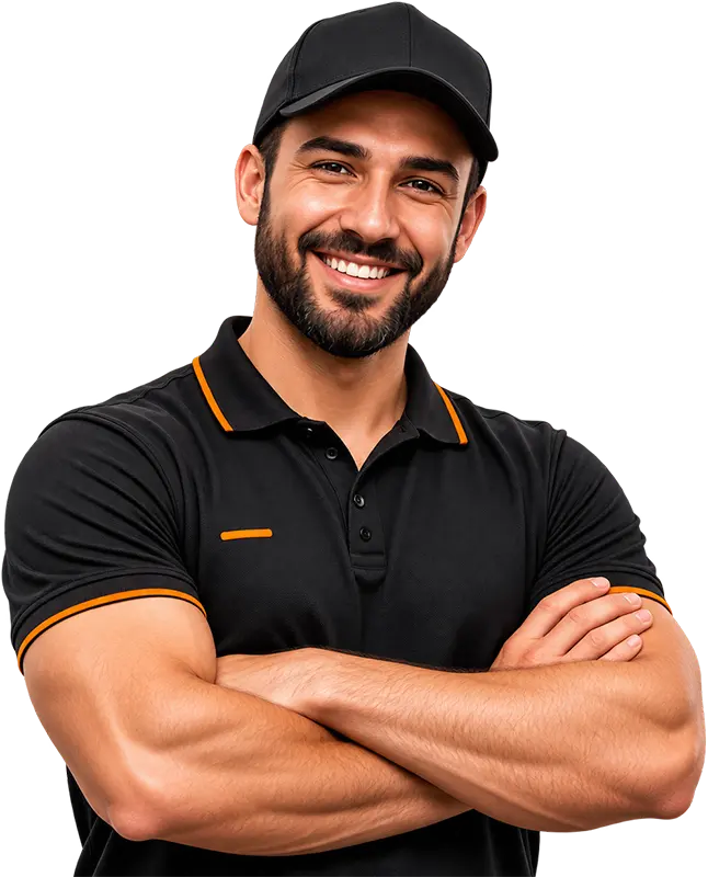 Technicien Piezio, bras croisés