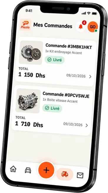 Application Piezio : offres de casses auto et vendeurs pour une pièce auto